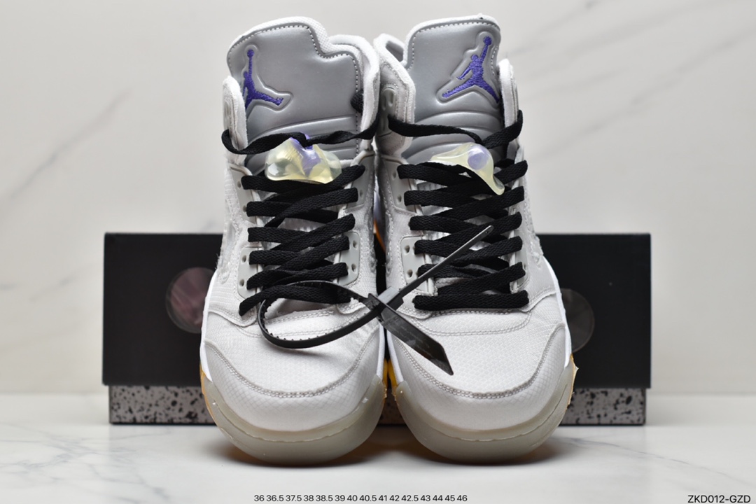 OFF-WHITE X Air Jordan 5 OW Co-branded Black Cicada Wings Presents Air Jordan 5 30th Anniversary CT8480-001