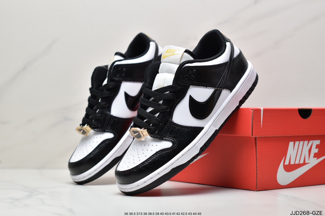Nike SB Dunk Low ”World Champ” Dunk Series Low Top Casual Sports Skateboard Shoes ”Crocodile Black and White Panda” DR9511-100SG