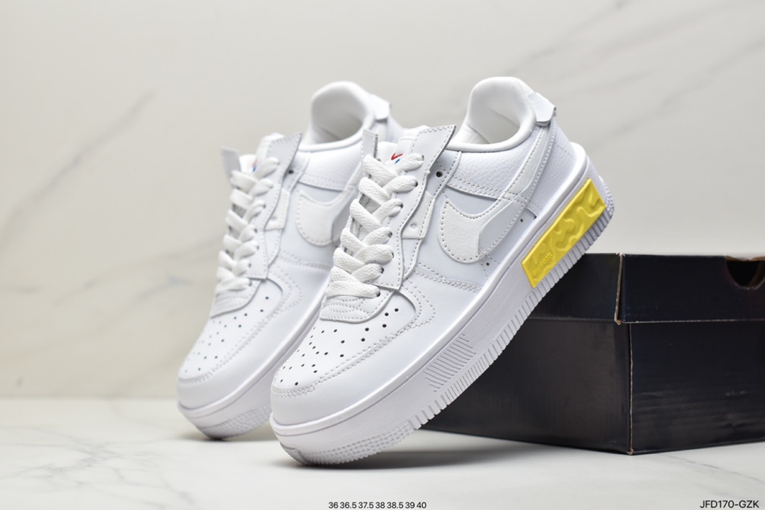 Air Force 1 Shadow White Blue Powder Lightweight High Low Top All-match Sneakers ”Mosaic Macarons”