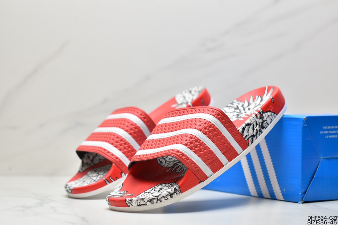 Adidas Adilette Pride Adidas clover couple sports casual slippers beach shoes