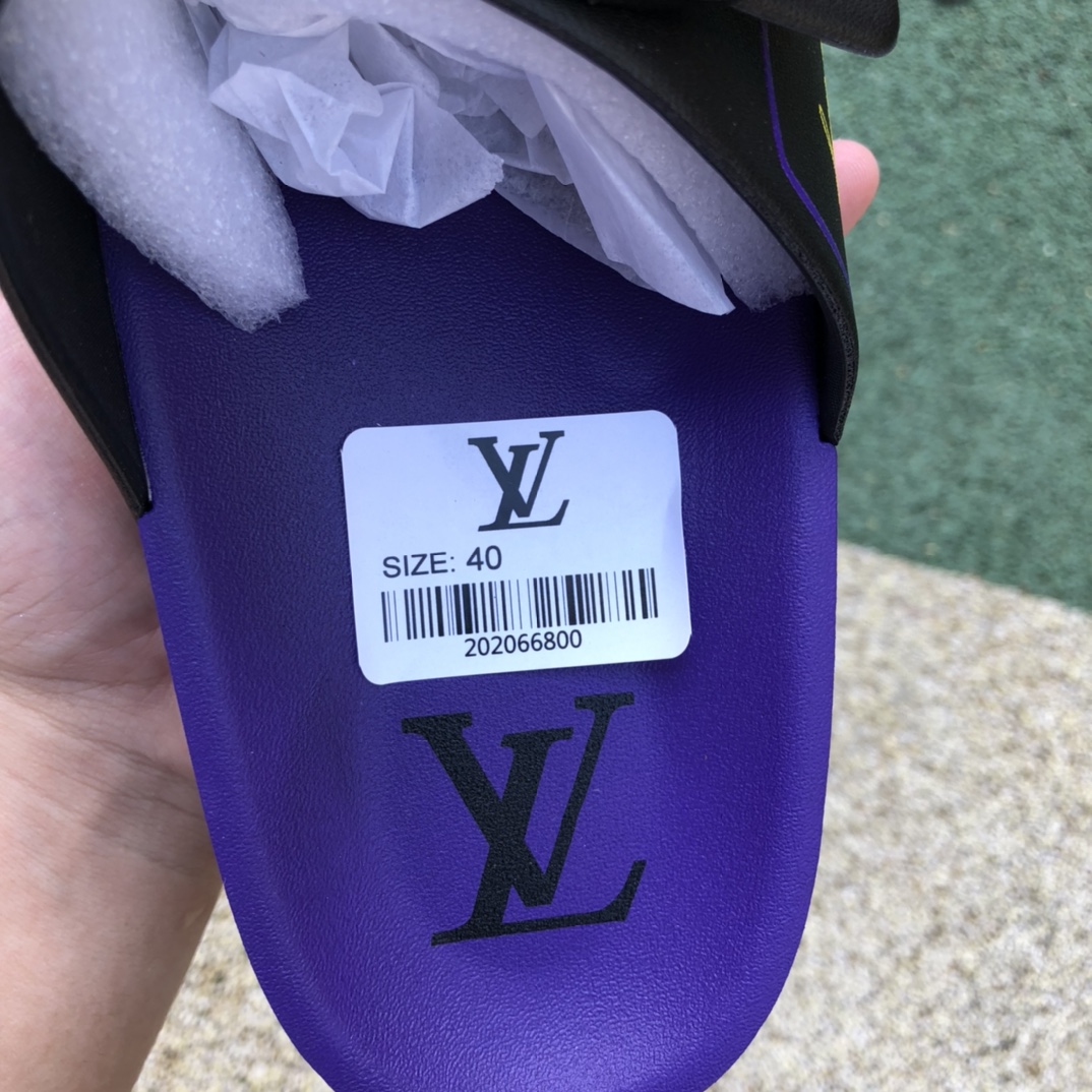 LV slippers black purple lv Louis Vuitton 2022 summer new sandals casual slippers