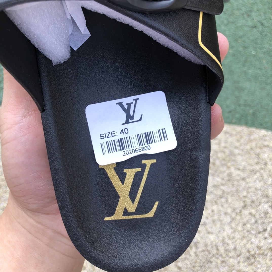 LV slippers black and yellow ruler lv Louis Vuitton 2022 summer new sandals