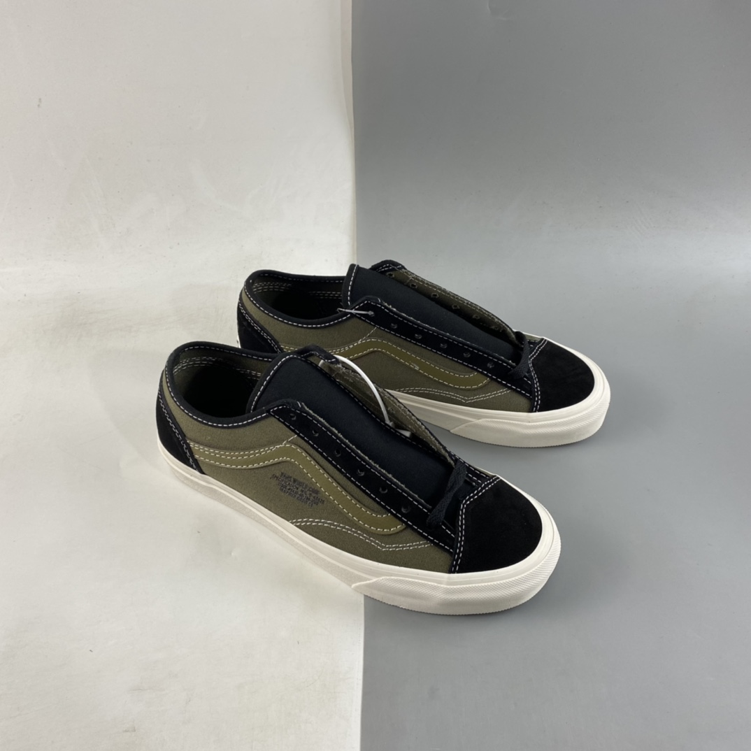 P150  Vans Old Skool 万斯军事风黑绿拼接复古休闲帆布鞋 VN0A54F49YD