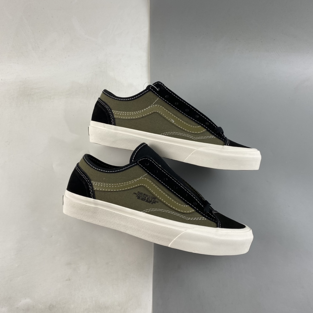 P150  Vans Old Skool 万斯军事风黑绿拼接复古休闲帆布鞋 VN0A54F49YD