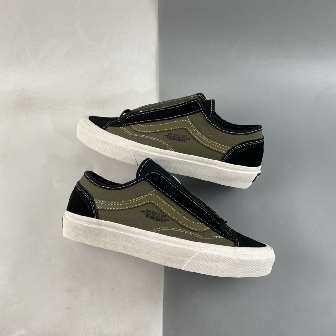 P150  Vans Old Skool 万斯军事风黑绿拼接复古休闲帆布鞋 VN0A54F49YD