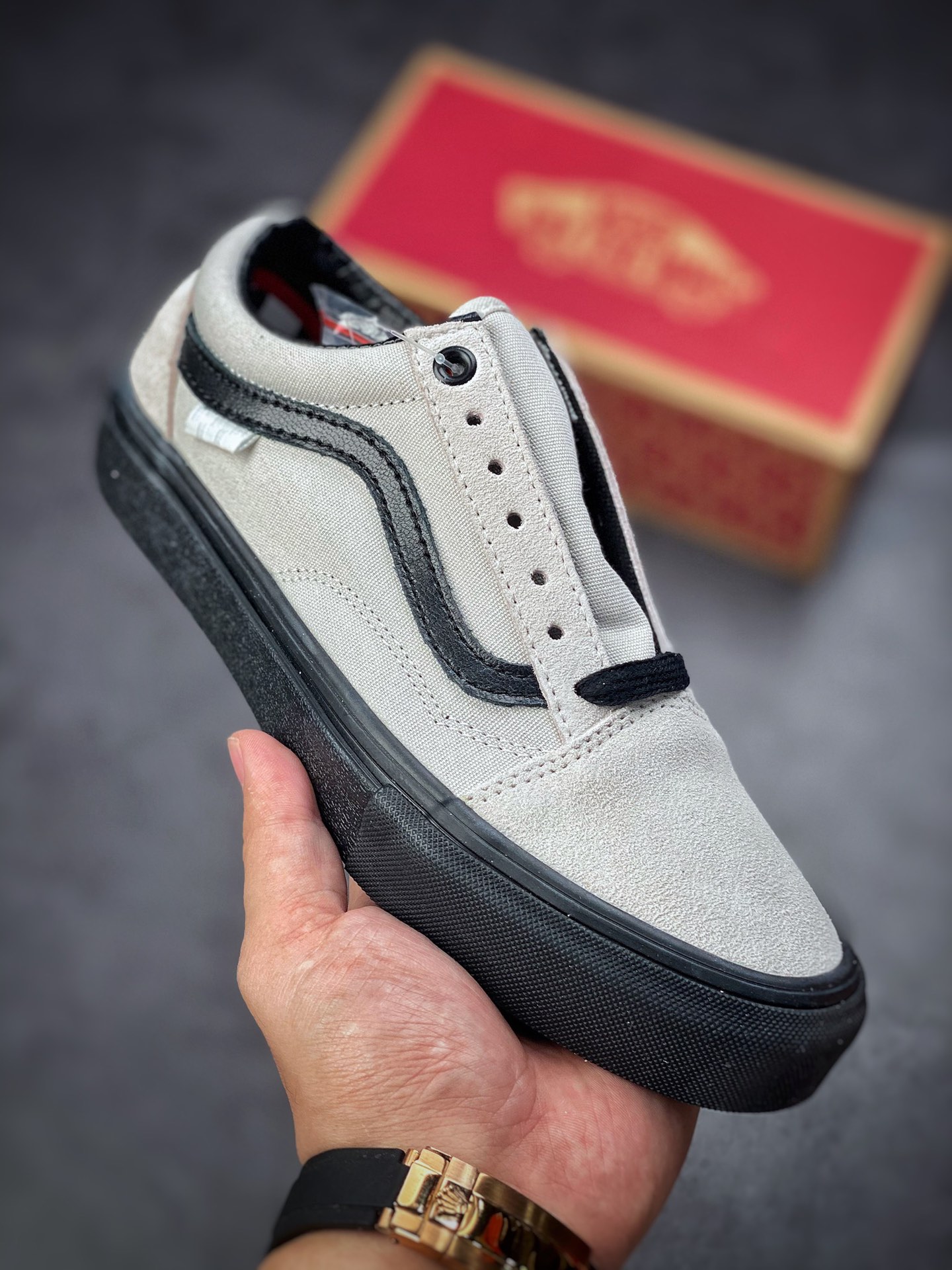 Vans Old Skool grey and black Oli Vans official help low canvas vulcanized shoes VN0A5FCBKIG