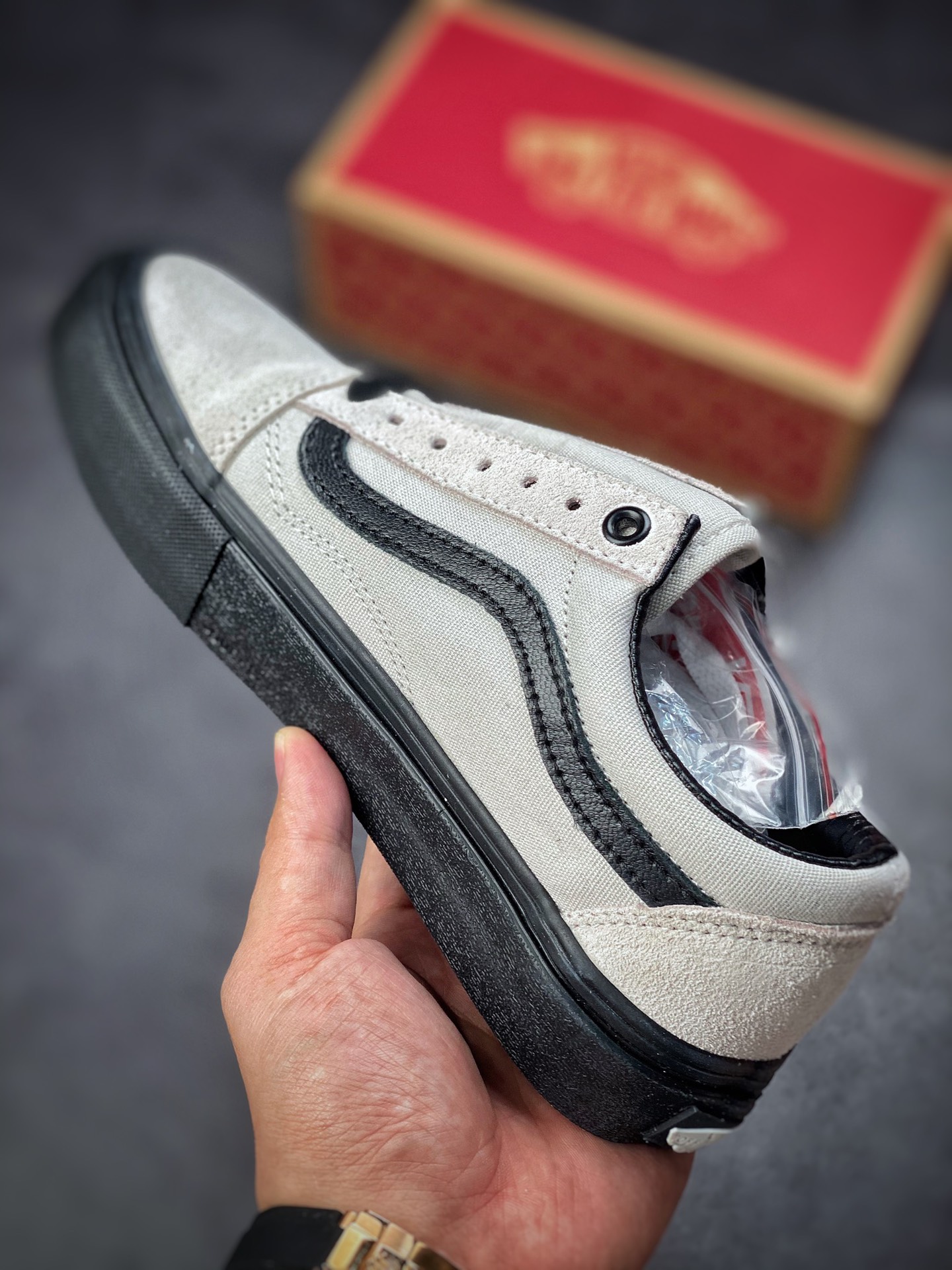 Vans Old Skool grey and black Oli Vans official help low canvas vulcanized shoes VN0A5FCBKIG