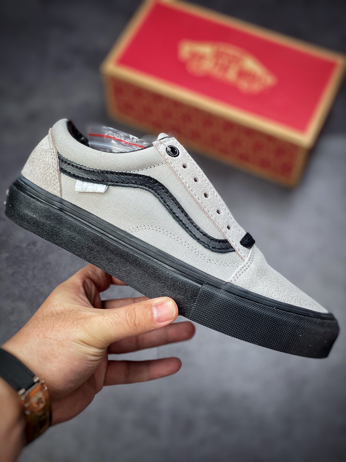 Vans Old Skool grey and black Oli Vans official help low canvas vulcanized shoes VN0A5FCBKIG