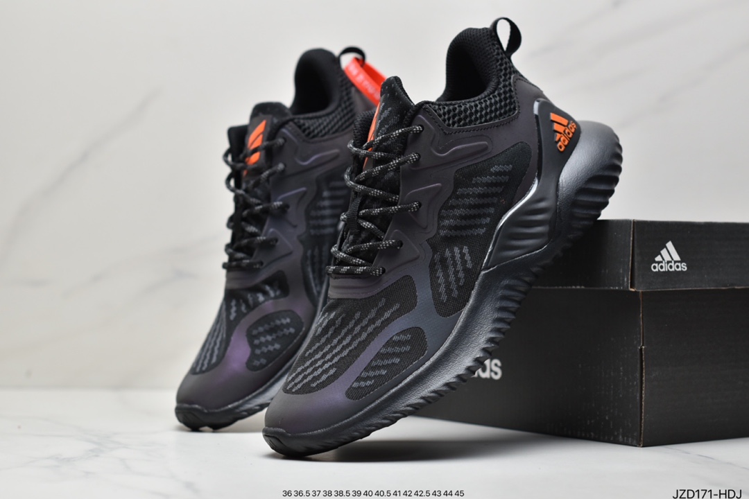 Adidas AlphaBounce M 3M Reflective Alpha Running Shoes Bouncetm Midsole and Forged Mesh Heat Fusion Multilayer Flannel B43615