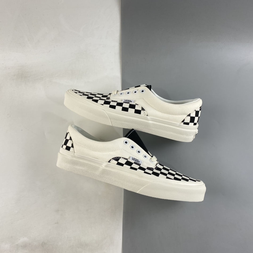 Vans Era stitching checkerboard black and white asymmetrical contrast color low-top casual shoes VN0A5JML1KP