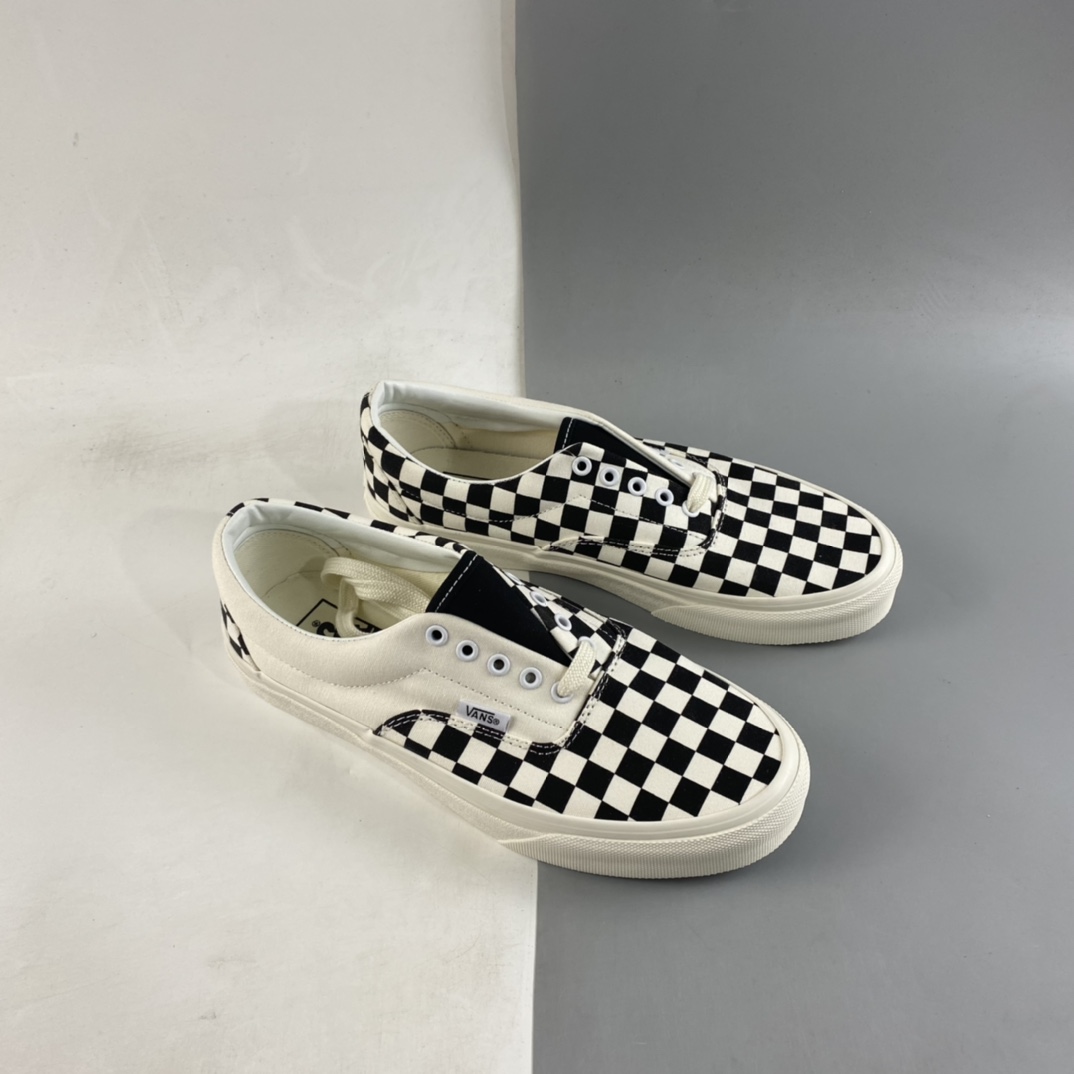 Vans Era stitching checkerboard black and white asymmetrical contrast color low-top casual shoes VN0A5JML1KP