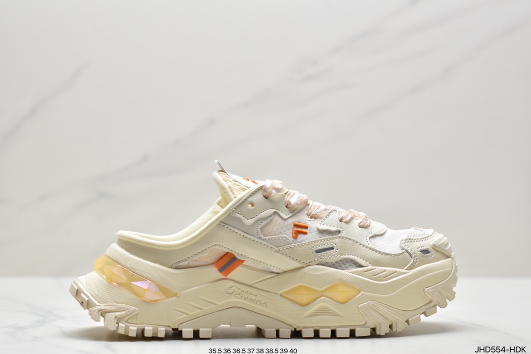 190 Fila Fusion 斐乐潮牌 Bianco Mule 一脚蹬厚底运动体闲鞋T12W231301FAR