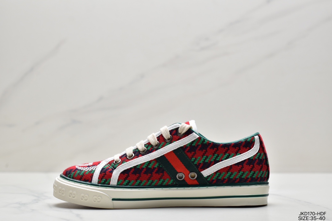 High luxury brand GUCCI Gucci Tennis 1977 Print Sneaker canvas print retro casual sneakers