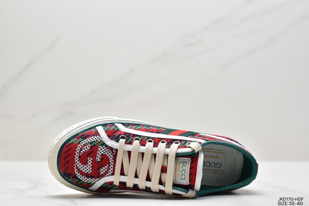 High luxury brand GUCCI Gucci Tennis 1977 Print Sneaker canvas print retro casual sneakers