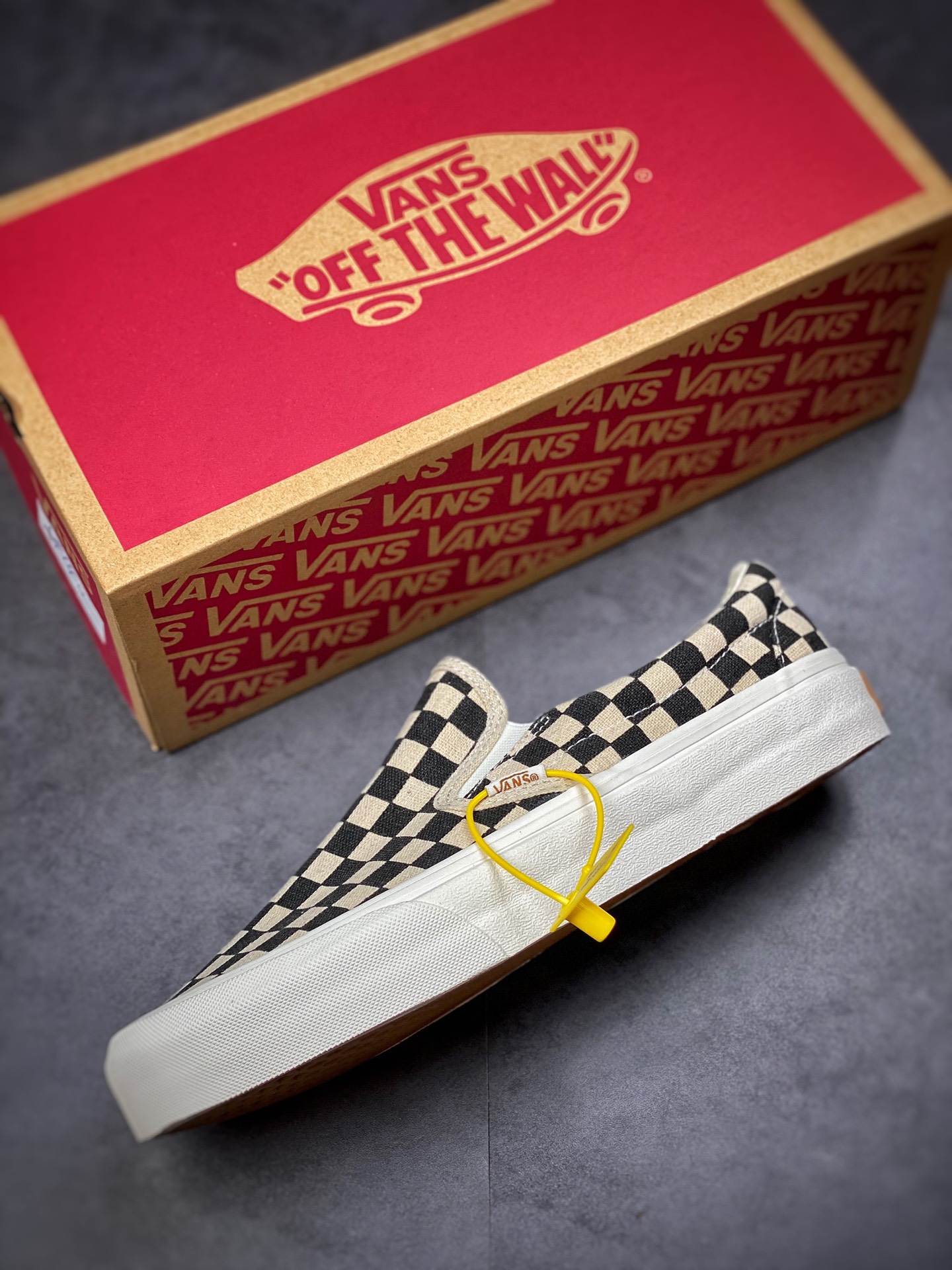 Vans- SilP-on ECO environmental protection linen and cotton material / retro checkerboard / classic low-top canvas shoes VN0A5JMH705