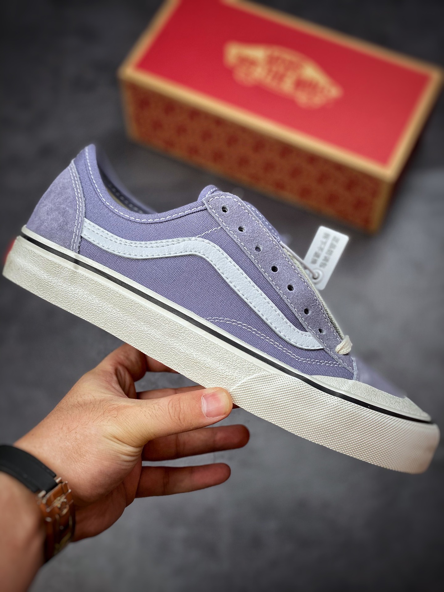 Vans Style 36 Decon SF Vans Haze Gray Purple Half Moon Baotou Vulcanized Sneakers