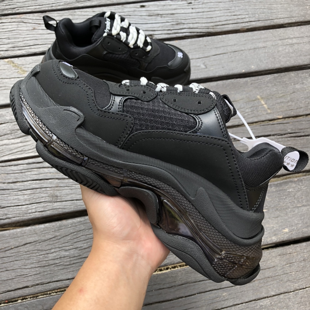 Balenciaga Air Cushion Black Soul Balenciaga Balenciaga Triple S Clear Sole non-slip wear-resistant fashion low-top dad shoes