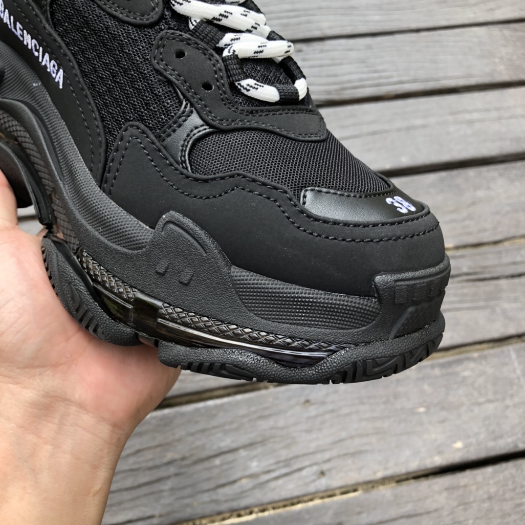 Balenciaga Air Cushion Black Soul Balenciaga Balenciaga Triple S Clear Sole non-slip wear-resistant fashion low-top dad shoes