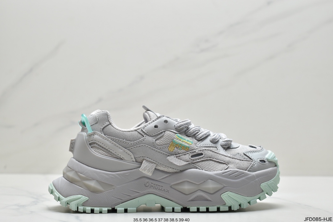 Fila Fusion Bianco hard candy series Fila dad wind heightened thick bottom retro neutral casual sports jogging shoes T12W221303FVV