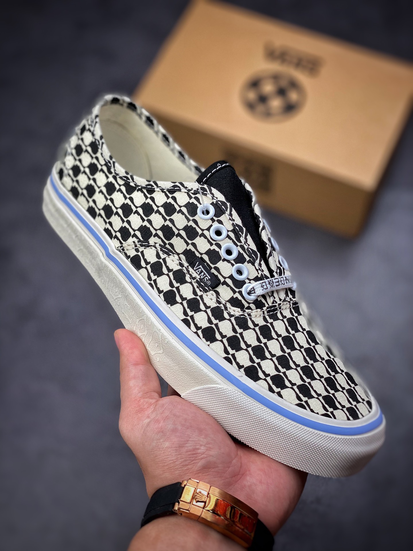 Vans x Brain dead Authentic Black and White Skateboard Shoes