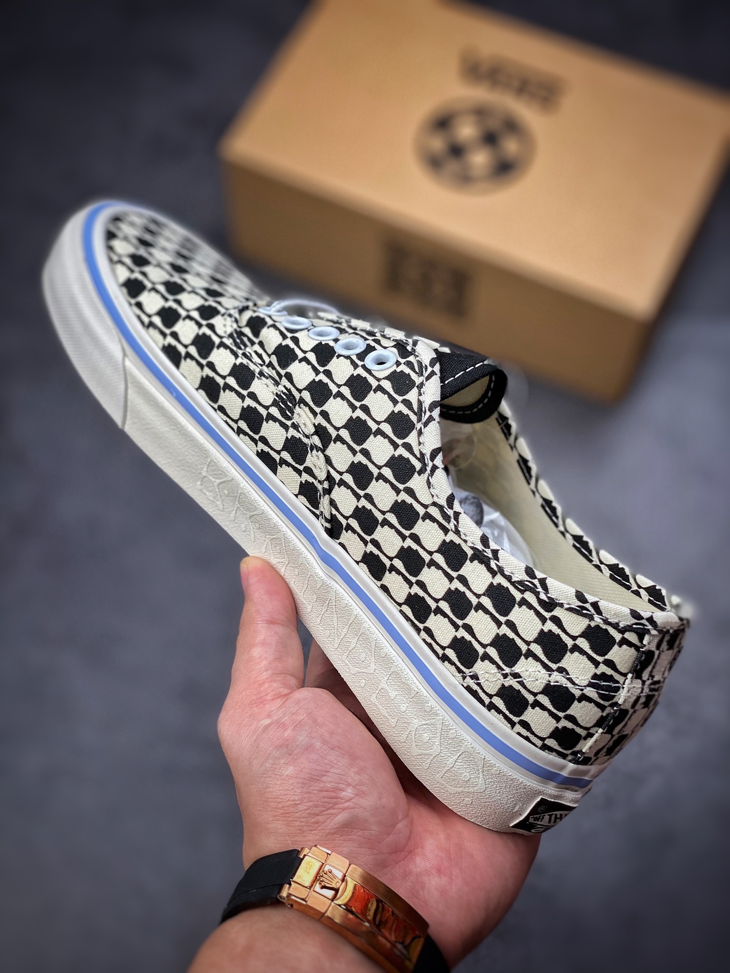 Vans x Brain dead Authentic Black and White Skateboard Shoes