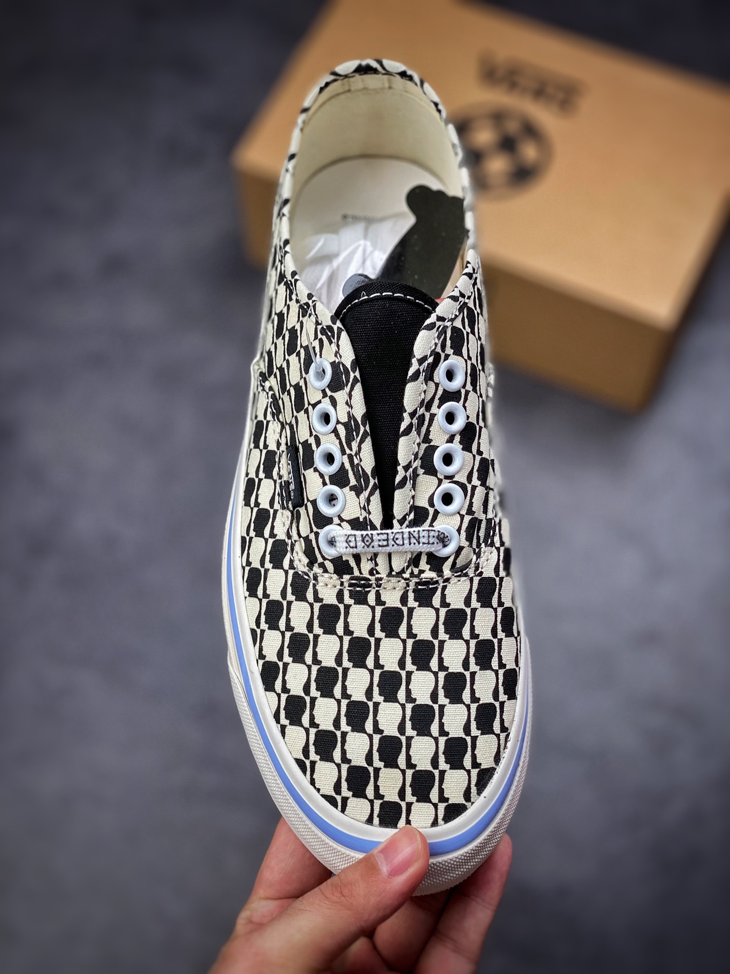 Vans x Brain dead Authentic Black and White Skateboard Shoes