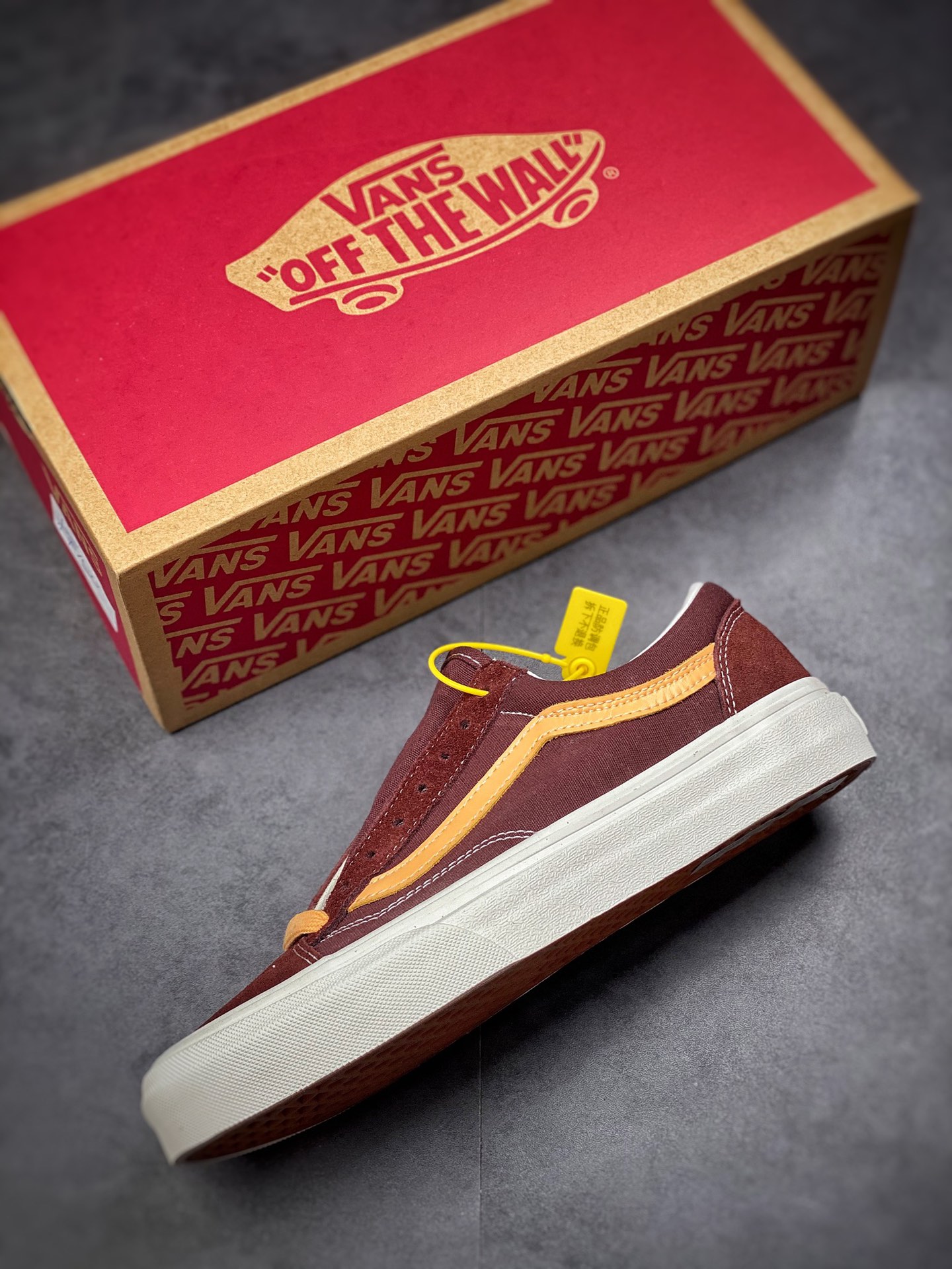 Vans Style 36 Dencon SF Brown Red Quan Zhilong Same Low Vulcanized Canvas Shoes