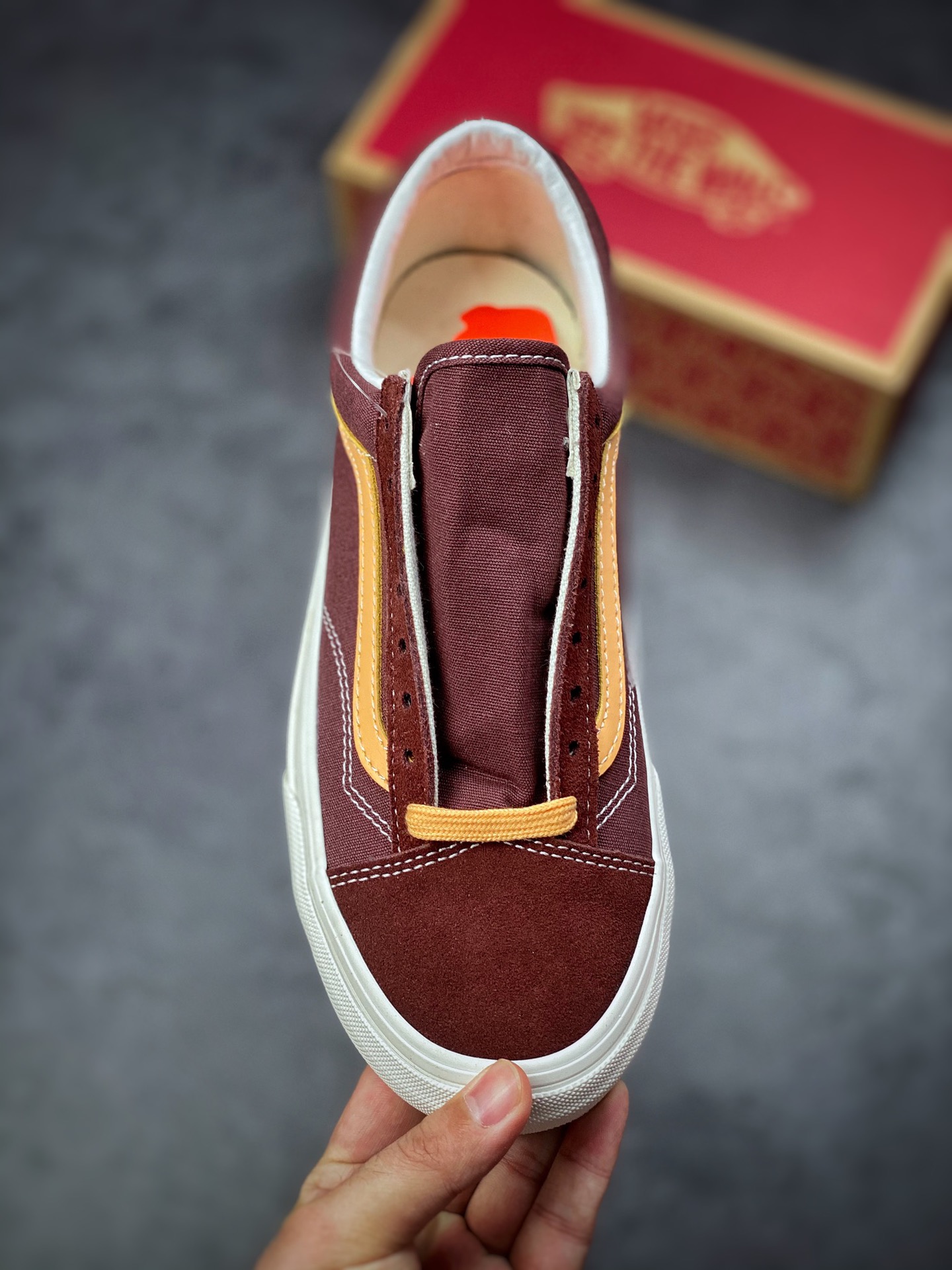 Vans Style 36 Dencon SF Brown Red Quan Zhilong Same Low Vulcanized Canvas Shoes