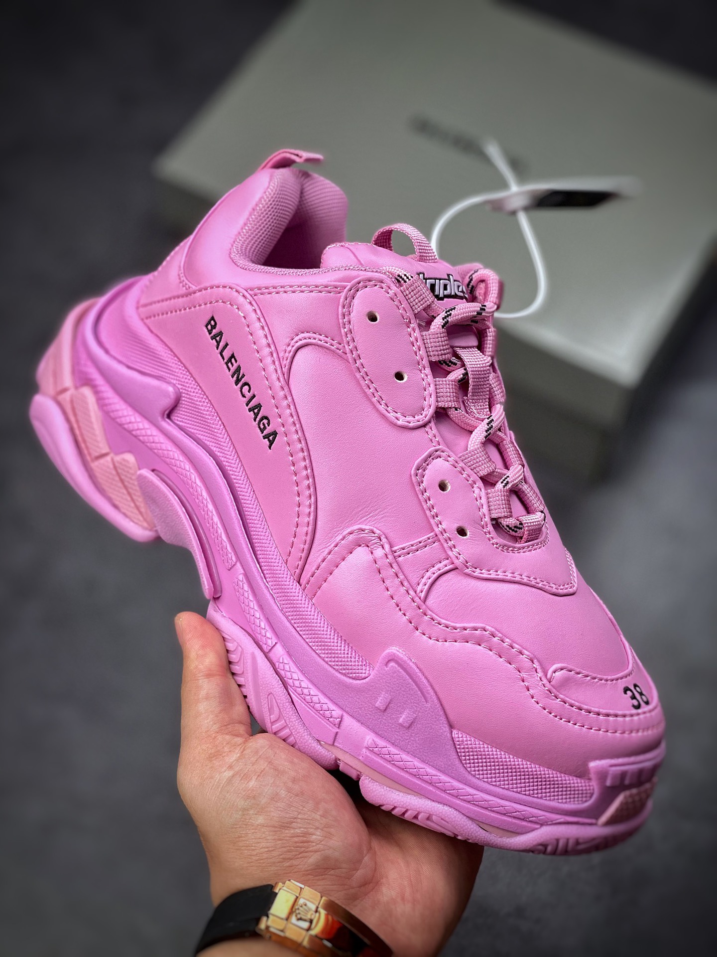 【Overweight shipping】 Original box Balenciaga Triple S Balenciaga Daddy Shoes 1.0 Pure Purple 524039 W1FC3 9023