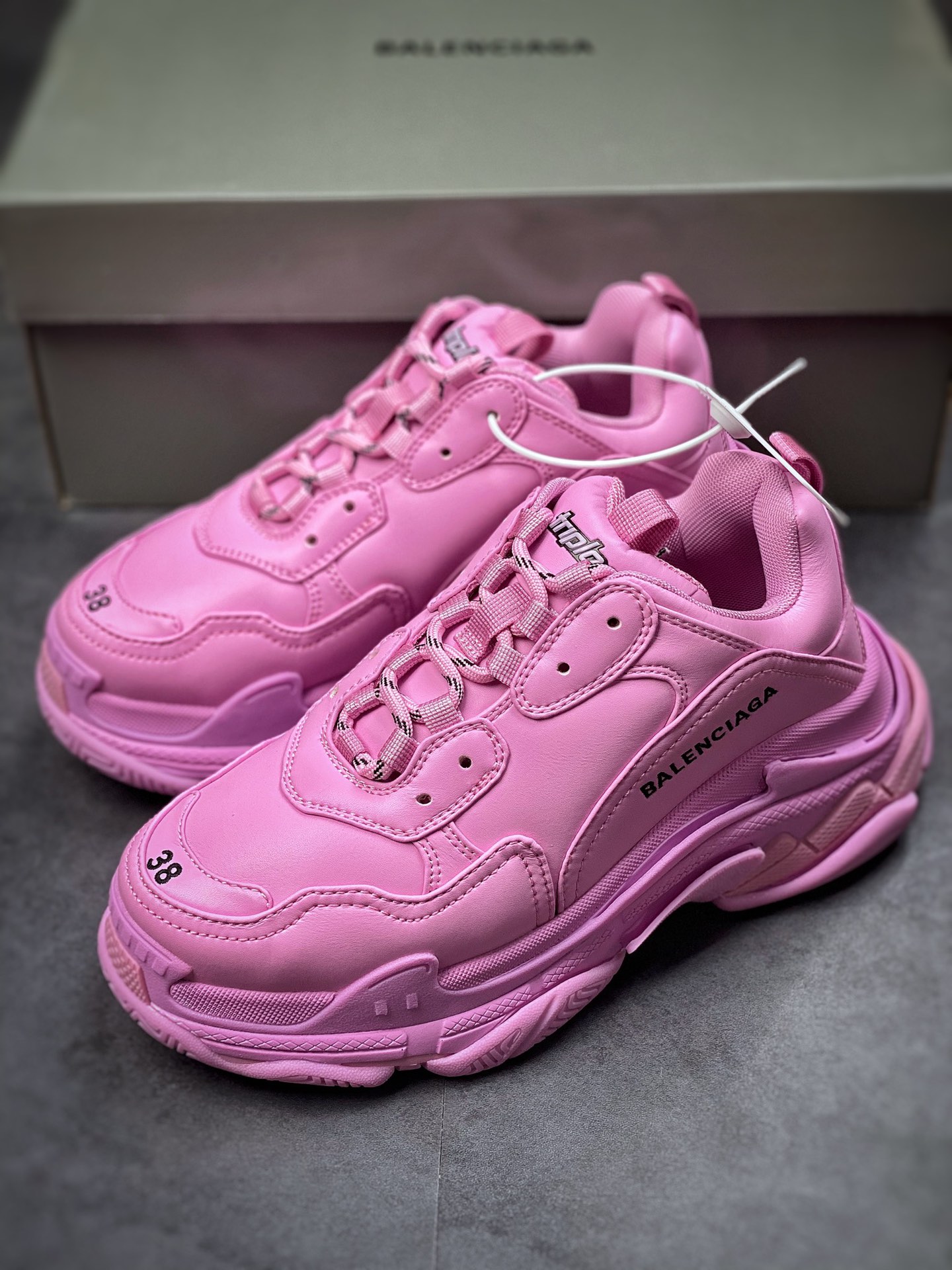 【Overweight shipping】 Original box Balenciaga Triple S Balenciaga Daddy Shoes 1.0 Pure Purple 524039 W1FC3 9023