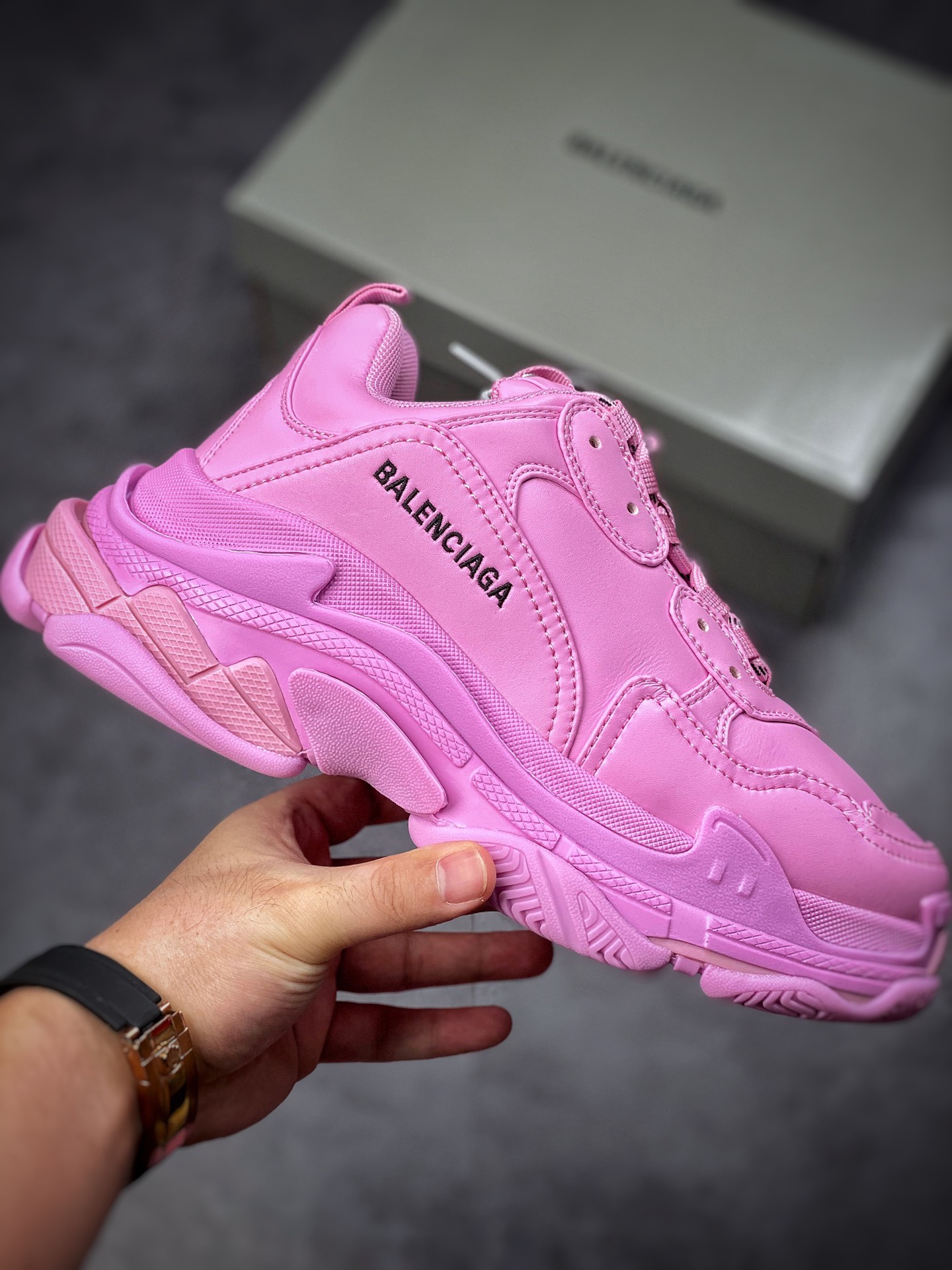 【Overweight shipping】 Original box Balenciaga Triple S Balenciaga Daddy Shoes 1.0 Pure Purple 524039 W1FC3 9023