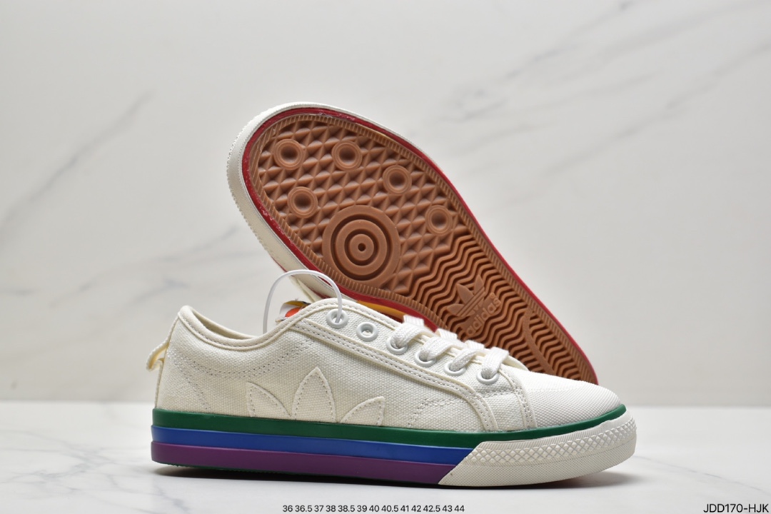 Clover Adidas Nizza Low”Pride Month” Beige Rainbow Duck EF2319