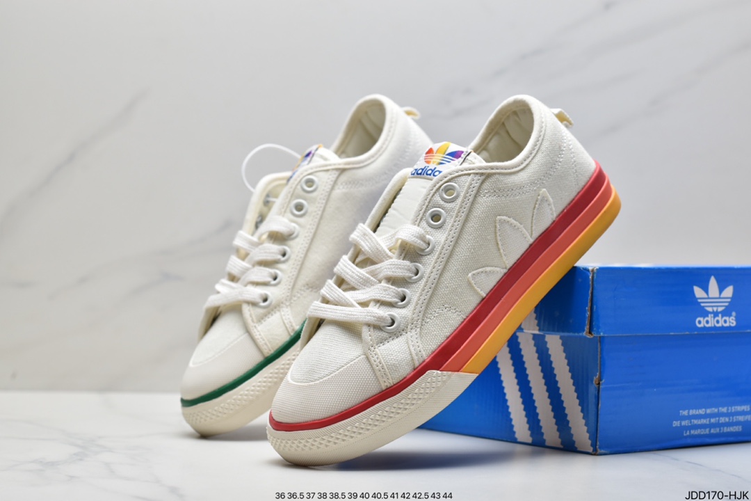 Clover Adidas Nizza Low”Pride Month” Beige Rainbow Duck EF2319