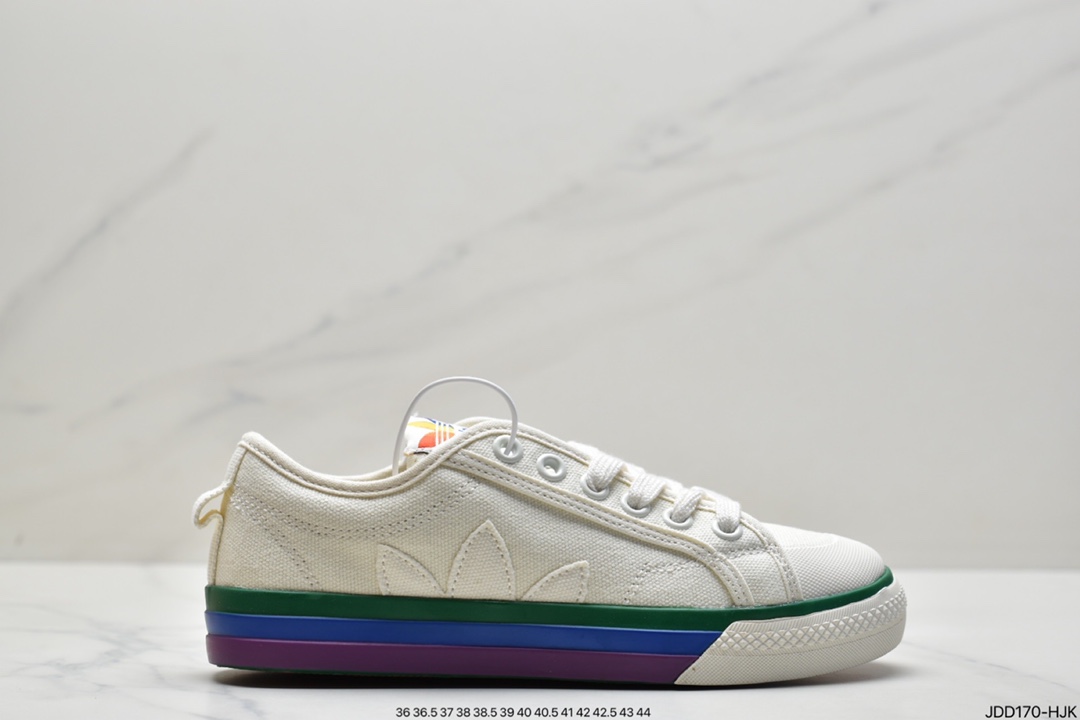 Clover Adidas Nizza Low”Pride Month” Beige Rainbow Duck EF2319