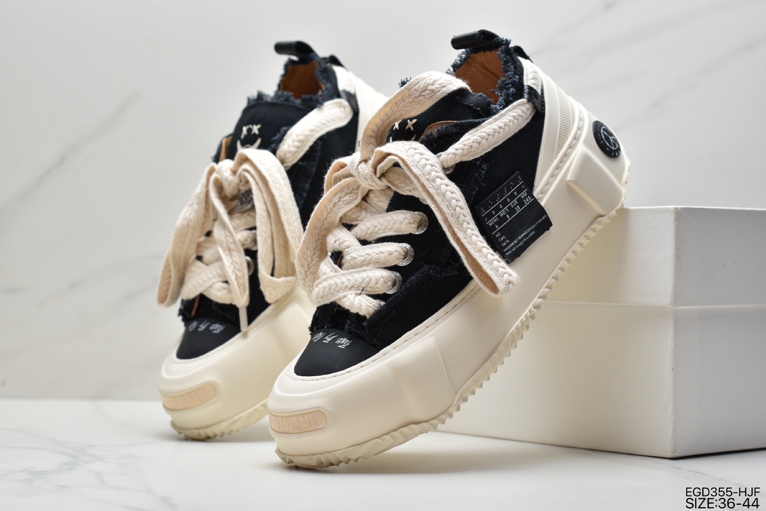 Black and white two-color optional Wu Jianhao XVESSEL GOP 2.0 low-top platform canvas shoes