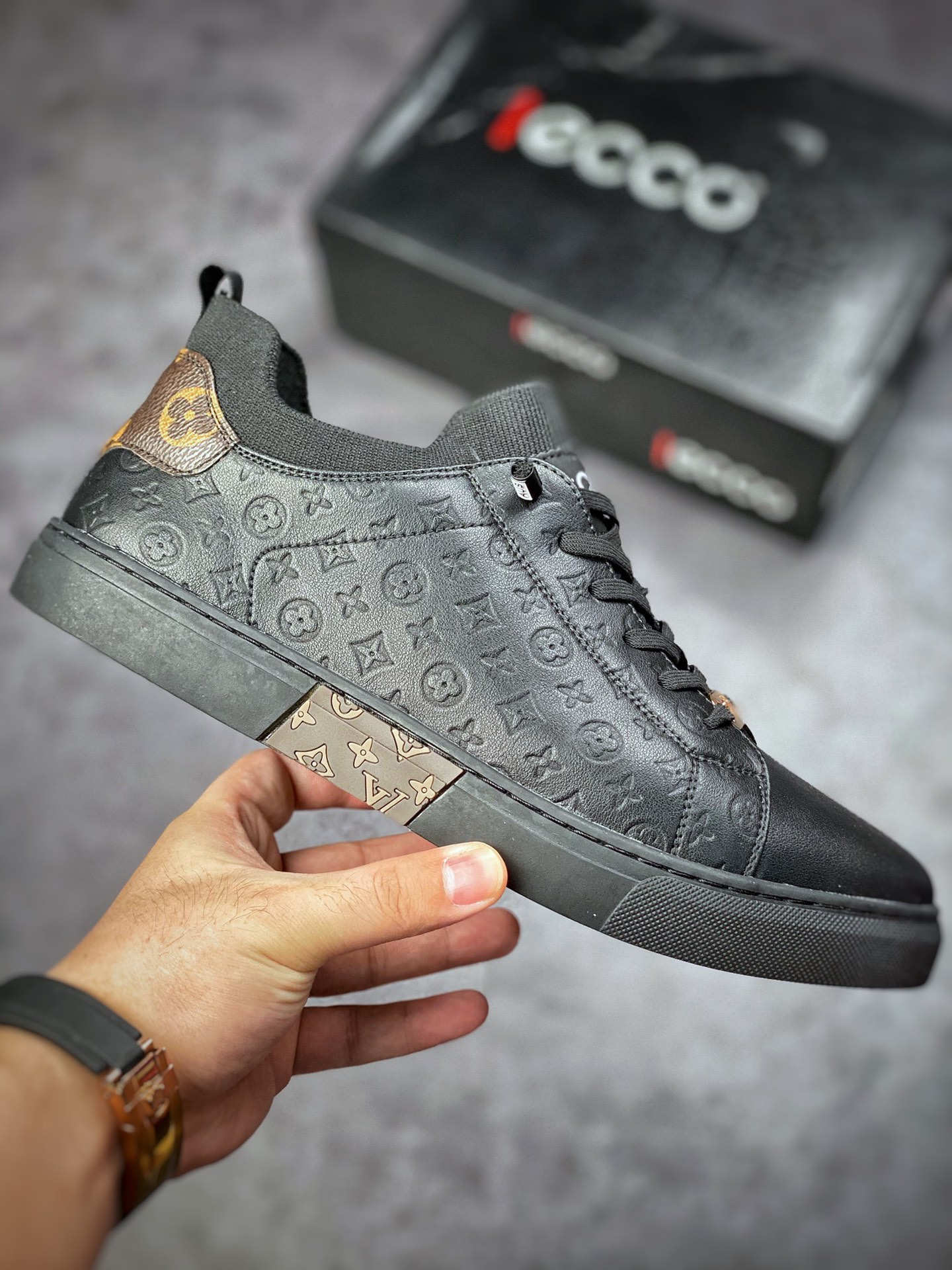 ECCO Aibu Huang Jingyu the same casual small leather shoes with first layer calfskin clear