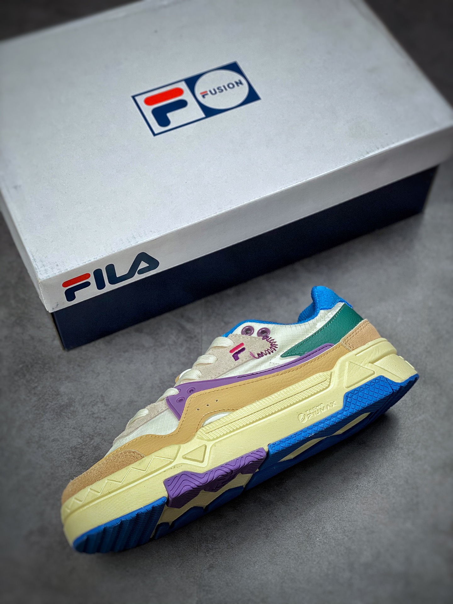 FILA FILA FUSION Bank trend cool series low-top thick bottom increased all-match casual sports shoes T12W145107BGB