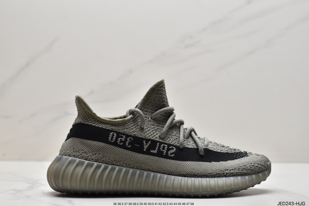 Yeezy Boost 350 V2 Grey Green Versatile Lightweight Popcorn Midsole Casual Sports Jogging Shoes HQ2060