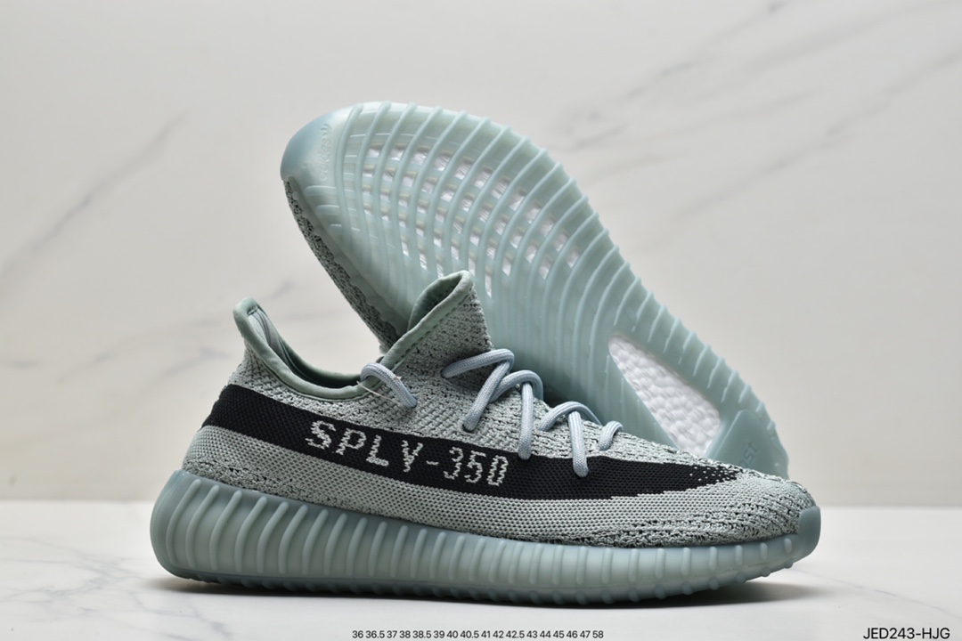 Yeezy Boost 350 V2 Grey Green Versatile Lightweight Popcorn Midsole Casual Sports Jogging Shoes HQ2060