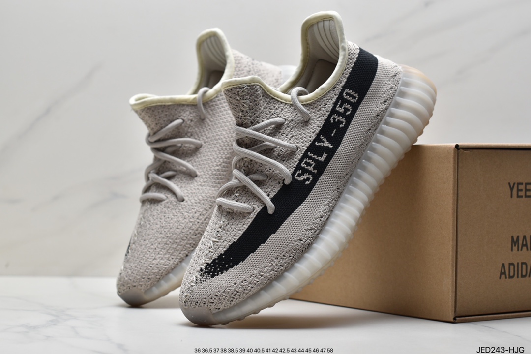 Yeezy Boost 350 V2 Grey Green Versatile Lightweight Popcorn Midsole Casual Sports Jogging Shoes HQ2060