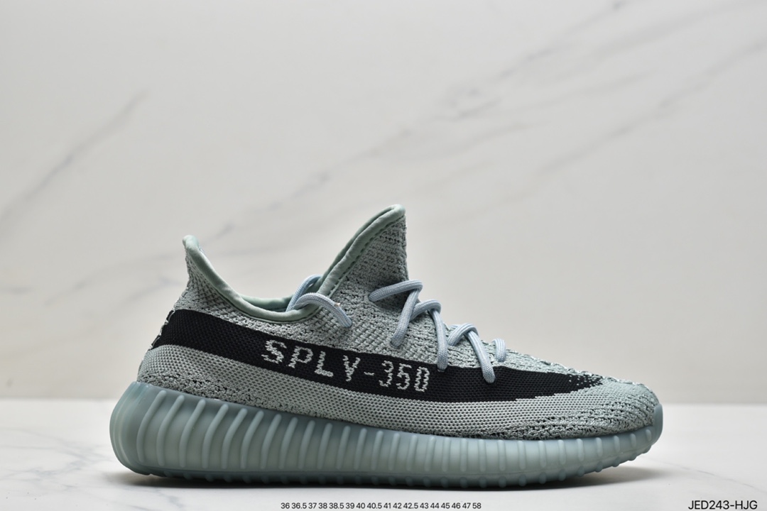 Yeezy Boost 350 V2 Grey Green Versatile Lightweight Popcorn Midsole Casual Sports Jogging Shoes HQ2060