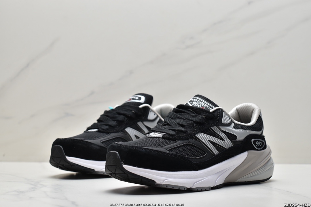 NB New Balance New Balance in USA M990V6 series American-made running shoes ”Black Marl Grey Silver 3M” M990BK6