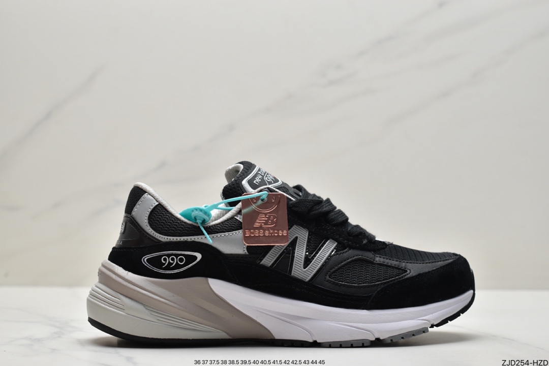 NB New Balance New Balance in USA M990V6 series American-made running shoes ”Black Marl Grey Silver 3M” M990BK6