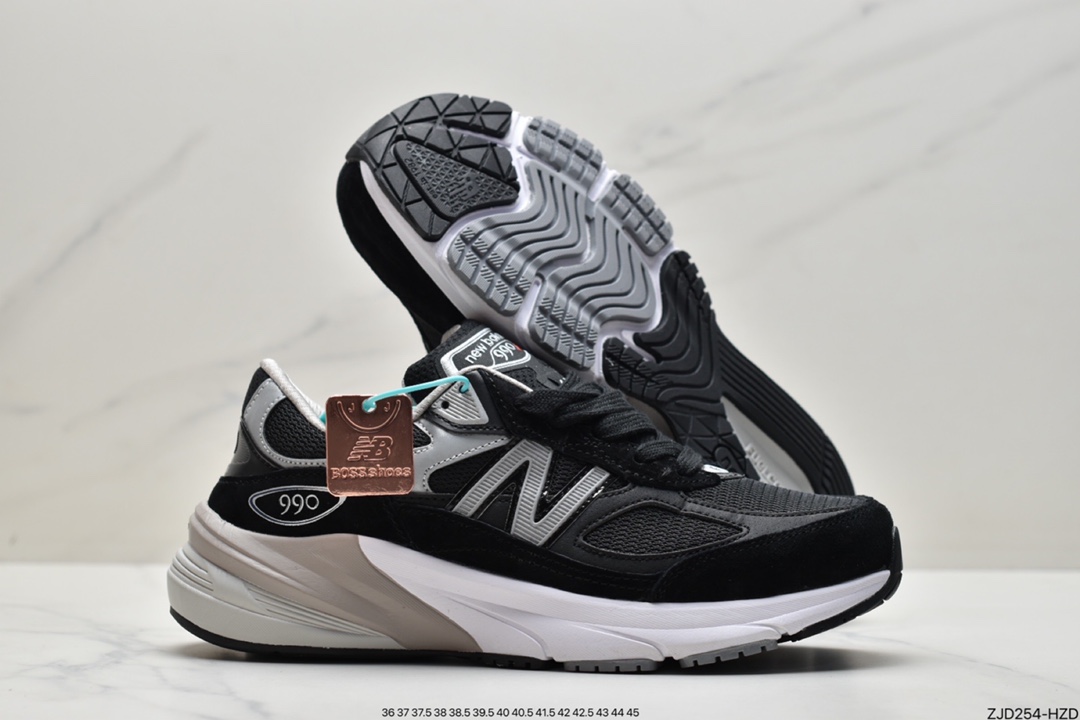 NB New Balance New Balance in USA M990V6 series American-made running shoes ”Black Marl Grey Silver 3M” M990BK6