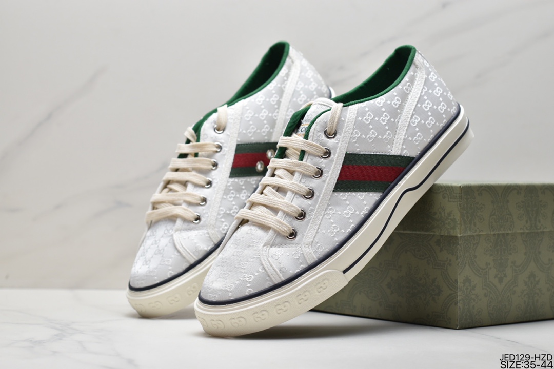 2020ss spring new color, classic luxury brand GUCCI Gucci Tennis 1977 Print Sneaker canvas print retro casual sneakers