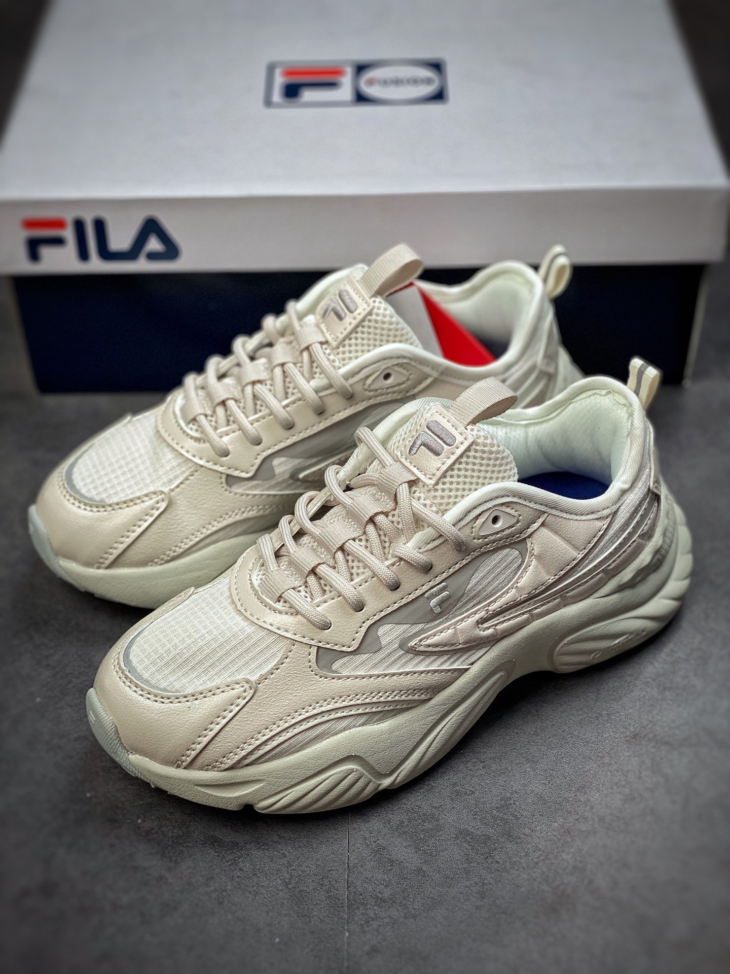 Fila FUSION Conch Conch series Daddy wind increased retro neutral casual sports jogging shoes T12W227311FWW