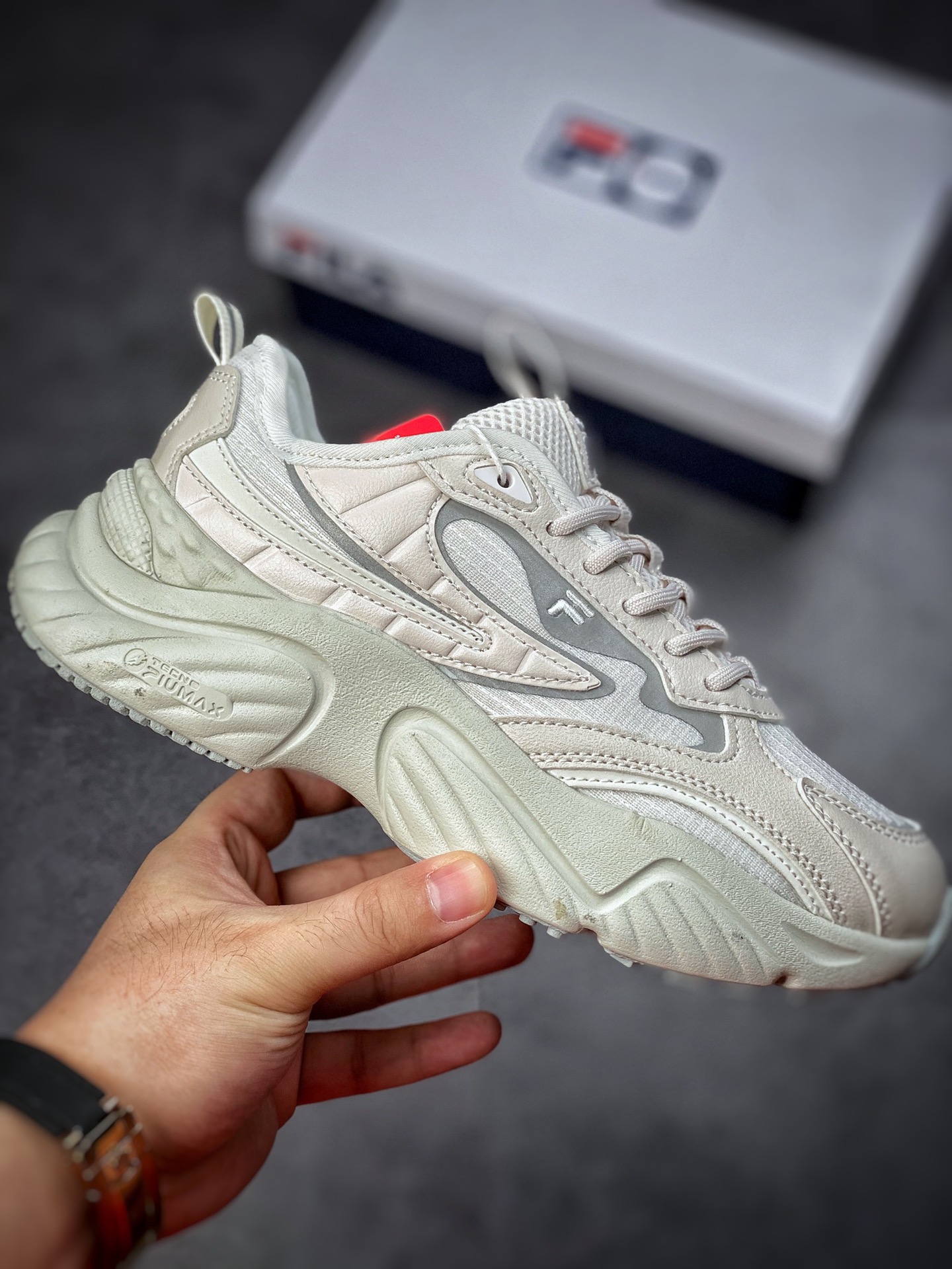 Fila FUSION Conch Conch series Daddy wind increased retro neutral casual sports jogging shoes T12W227311FWW