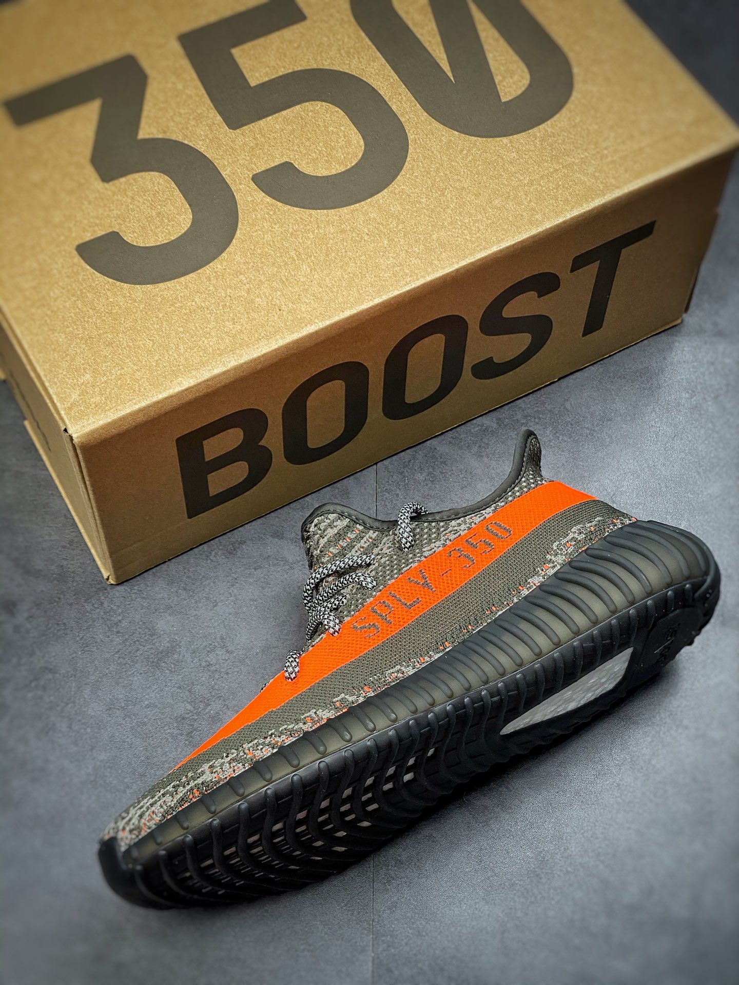 Yeezy 350 Boost V2 Army Green Orange HQ7045