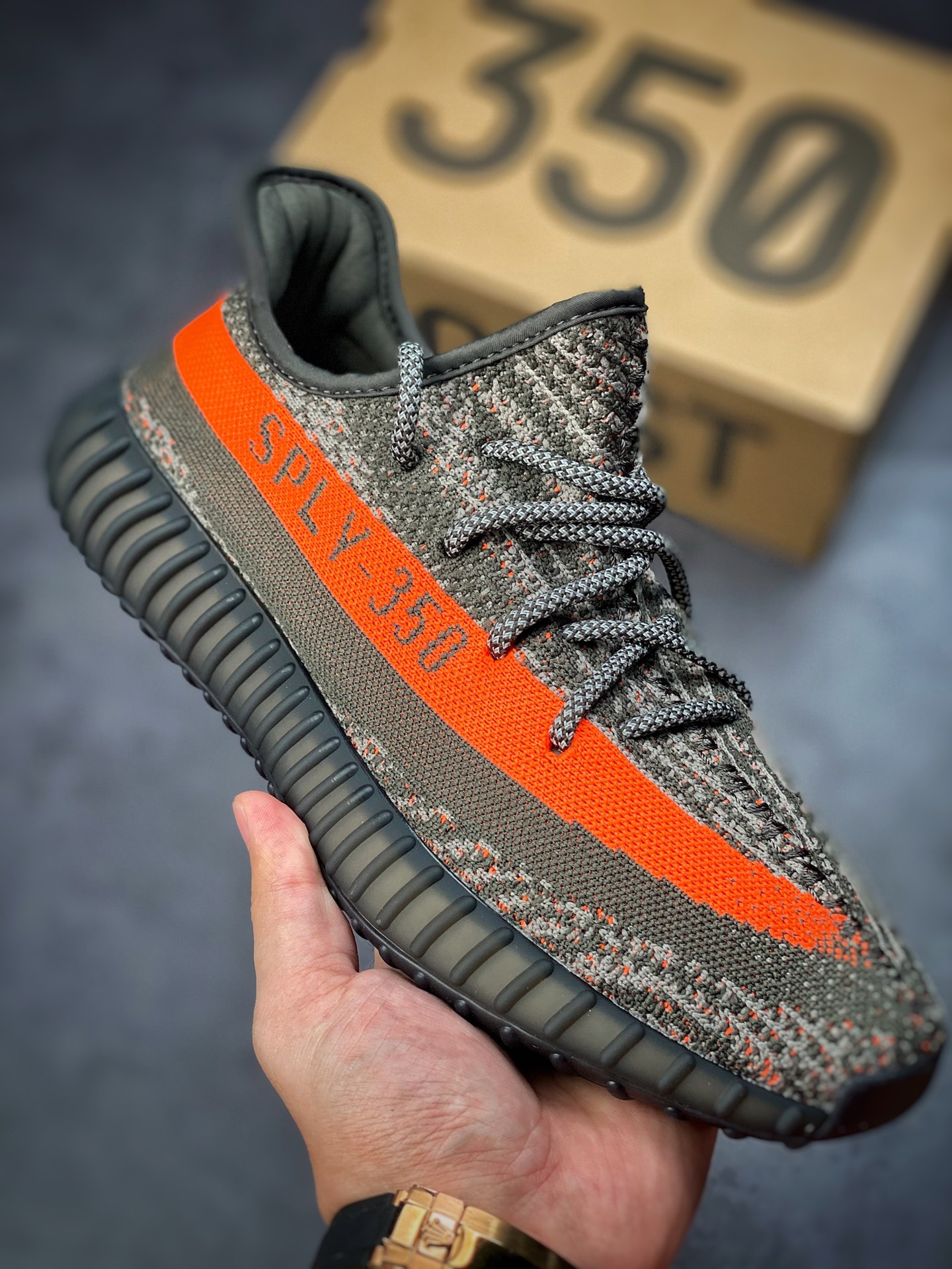 Yeezy 350 Boost V2 Army Green Orange HQ7045