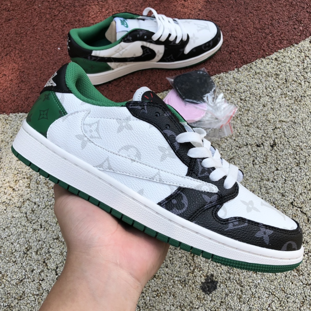 300 Travis Scott x Nike Air Jordan 1 Low AJ1 联名lv低帮板鞋TS 联名倒钩 DM7866-553